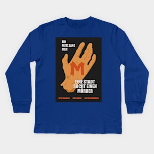 The Mark of M: Tribute to Fritz Lang's Masterpiece - Iconic Hand Design Kids Long Sleeve T-Shirt
